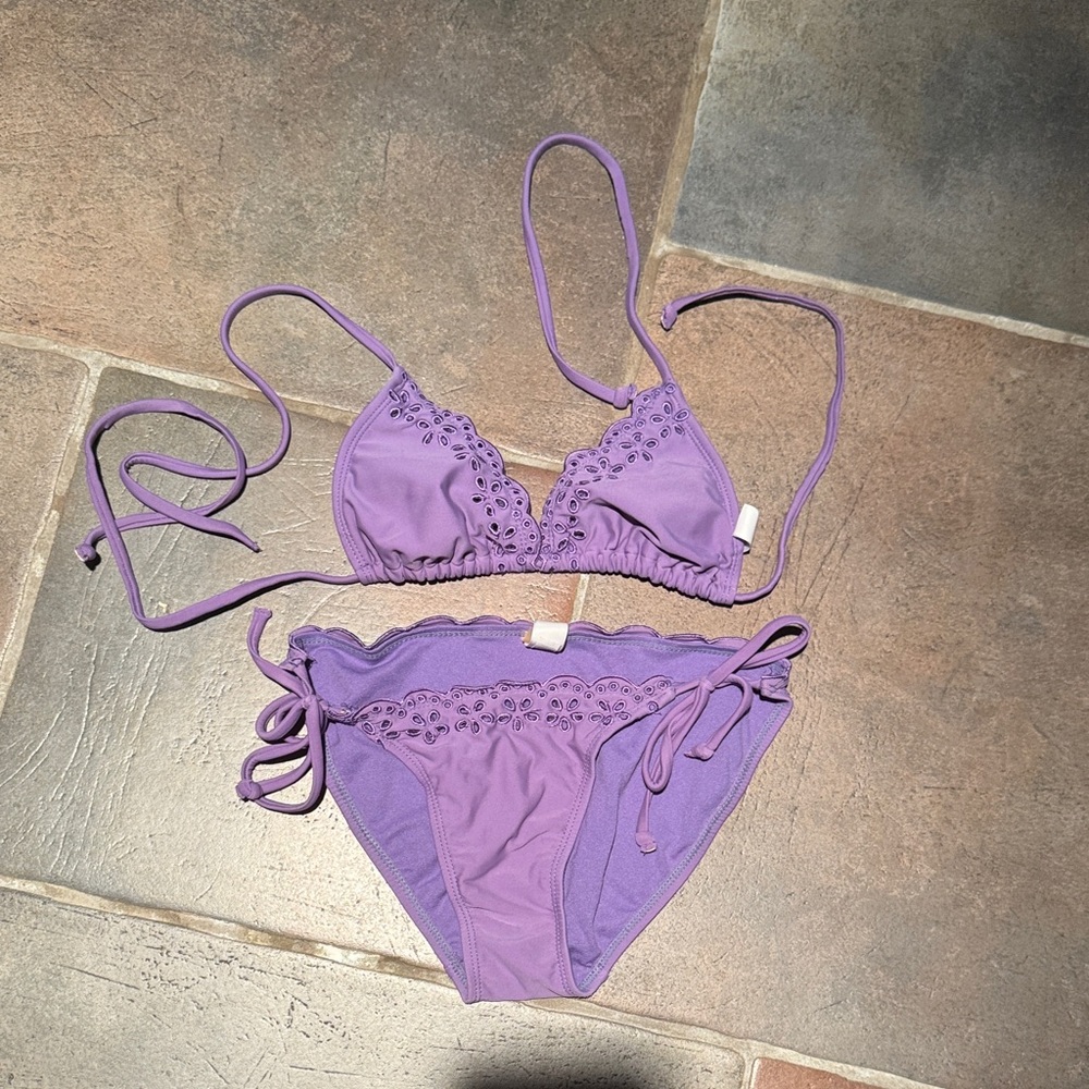 Old Navy Purple Bikini Set with Lace Detail Sz XS